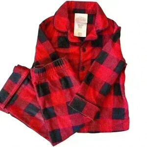 Wondershop sz 18mo red and black buffalo check holiday Christmas pajama set